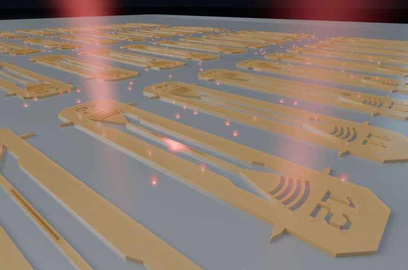 Illustration showing GaP-on-diamond devices