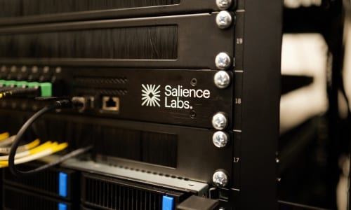 Salience Labs demonstrated a 64-port all-optical photonic switch at the ECOC 2026 event in Malaga, Spain. Photo: Salience Labs.